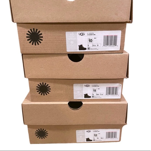 UGG Kids Hilmar CWR Waterproof Lace Up Black Suede Boots - Picture 9 of 9